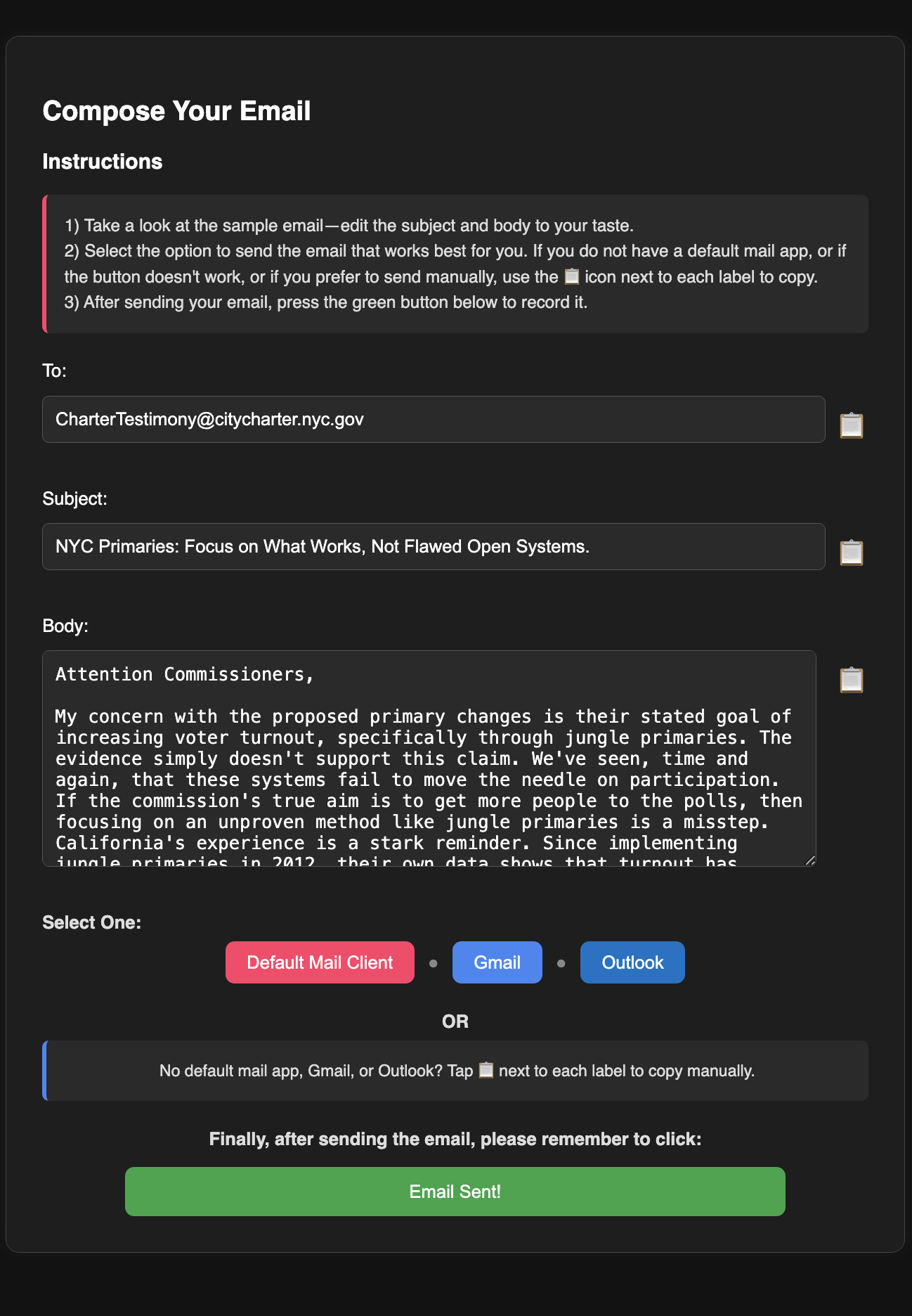 EasyEmailer Email Composer Screenshot